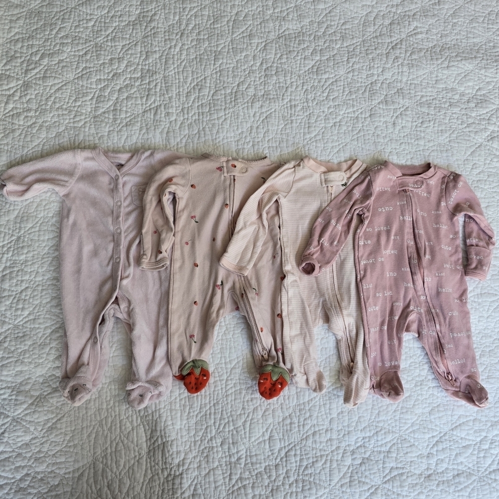 Carter's Newborn Baby Girl Footed Pajamas Footies Sleepers One Piece Pink